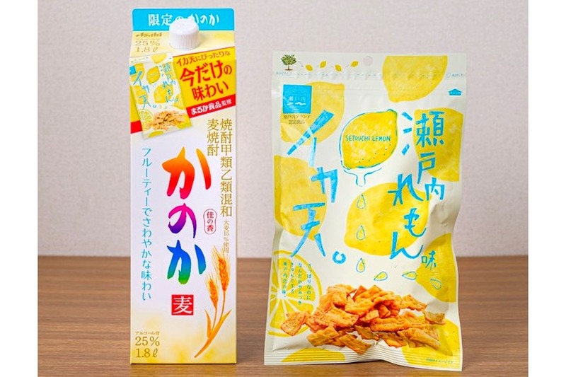 衝撃のコラボ！「イカ天瀬戸内れもん味にぴったりの麦焼酎 かのか 25度1.8L」発売